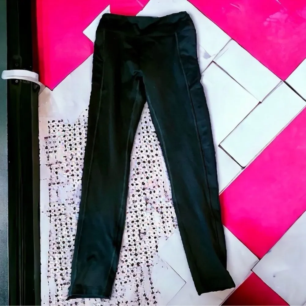 PINK Victoria’s Secret COZY Leggings Black High Waist Fleece Lined Activewear S
